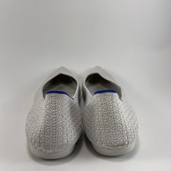 Rothy’s The Point Pointed Toe Flats Womens Size 5.5 White Salt Honeycomb Rothys - Picture 4 of 9